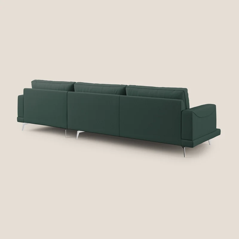 Dorian canapé d'angle moderne en tissu doux anti-tache T05 vert