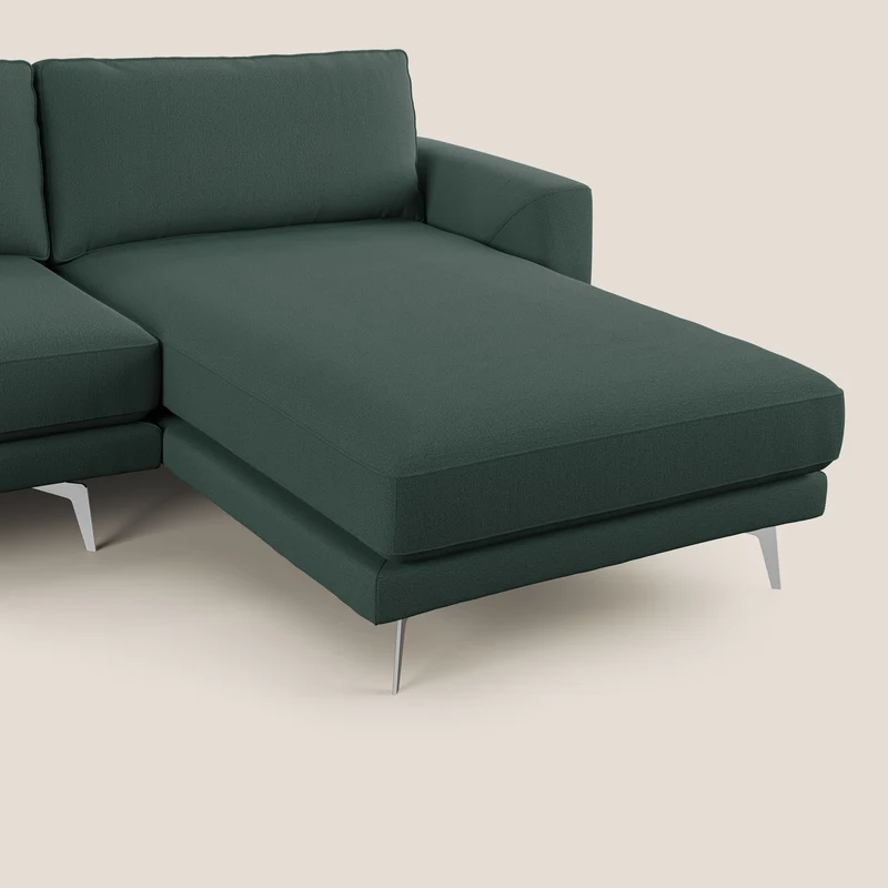 Dorian canapé d'angle moderne en tissu doux anti-tache T05 vert