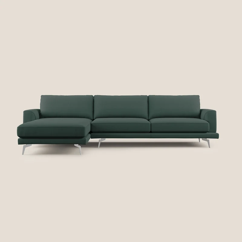 Dorian canapé d'angle moderne en tissu doux anti-tache T05 vert
