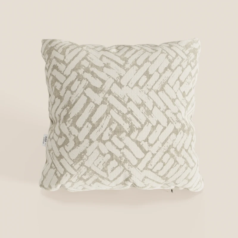 Brick coussins géométriques en tissu hydrofuge beige