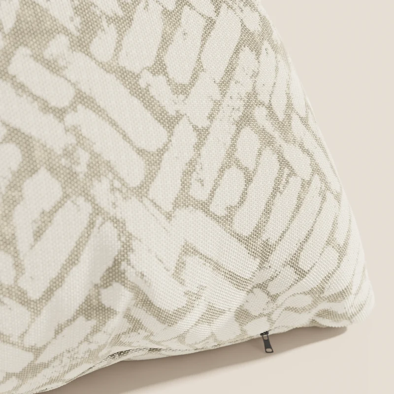 Brick coussins géométriques en tissu hydrofuge beige