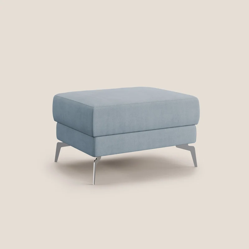 Star Pouf avec pieds hauts en tissu imperméable T02 sucre glace