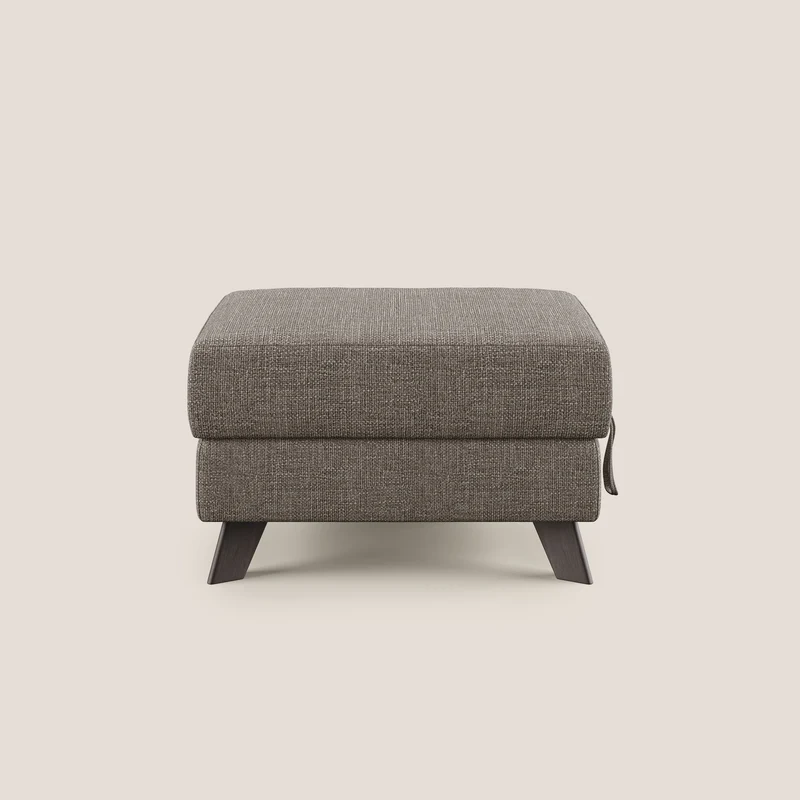 Moon Pouf coffre aux pieds hauts en tissu doux entrelacé soft-touch imperméable T06 marron