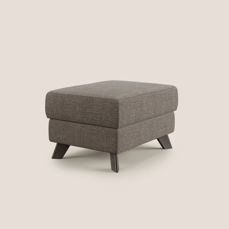 Moon Pouf coffre aux pieds hauts en tissu doux entrelacé soft-touch imperméable T06 marron
