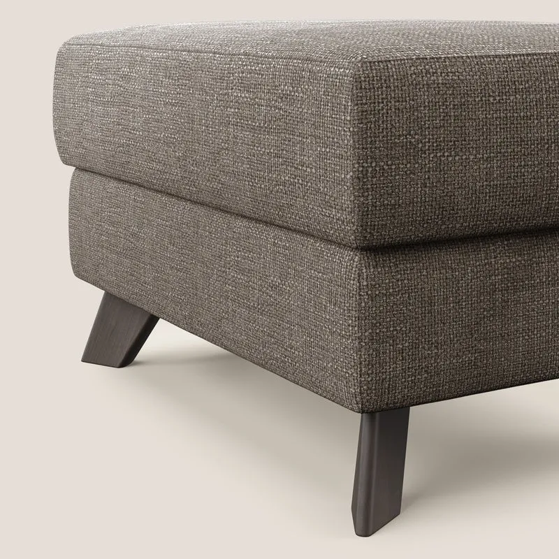 Moon Pouf coffre aux pieds hauts en tissu doux entrelacé soft-touch imperméable T06 marron