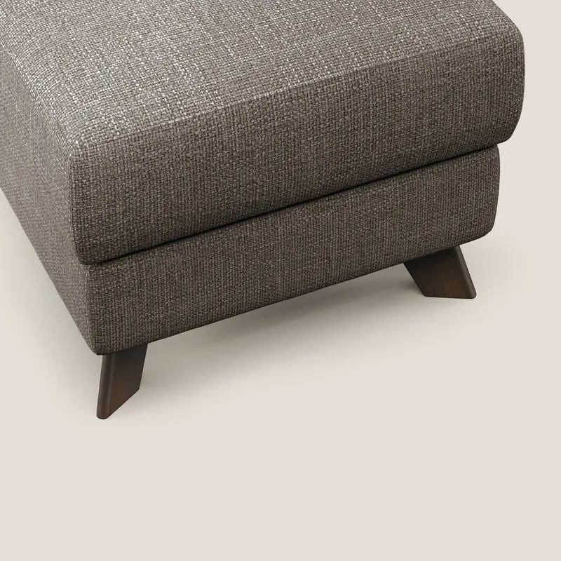 Moon Pouf coffre aux pieds hauts en tissu doux entrelacé soft-touch imperméable T06 marron