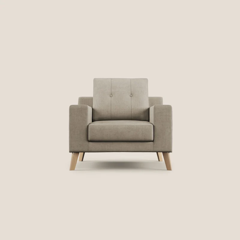Danish Fauteuil en tissu doux imperméable T02 beige
