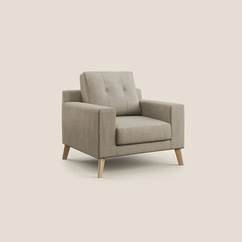 Danish Fauteuil en tissu doux imperméable T02 beige