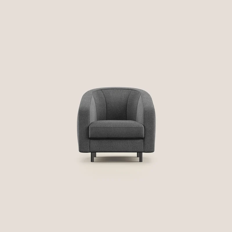 Pandora Fauteuil en tissu bouclé doux et imperméable T07 anthracite