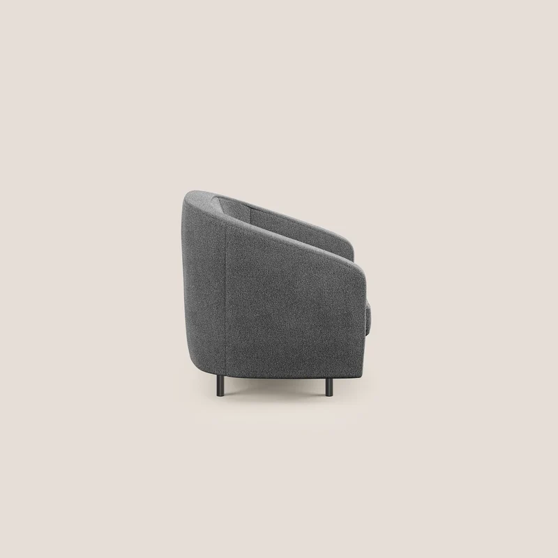 Pandora Fauteuil en tissu bouclé doux et imperméable T07 anthracite
