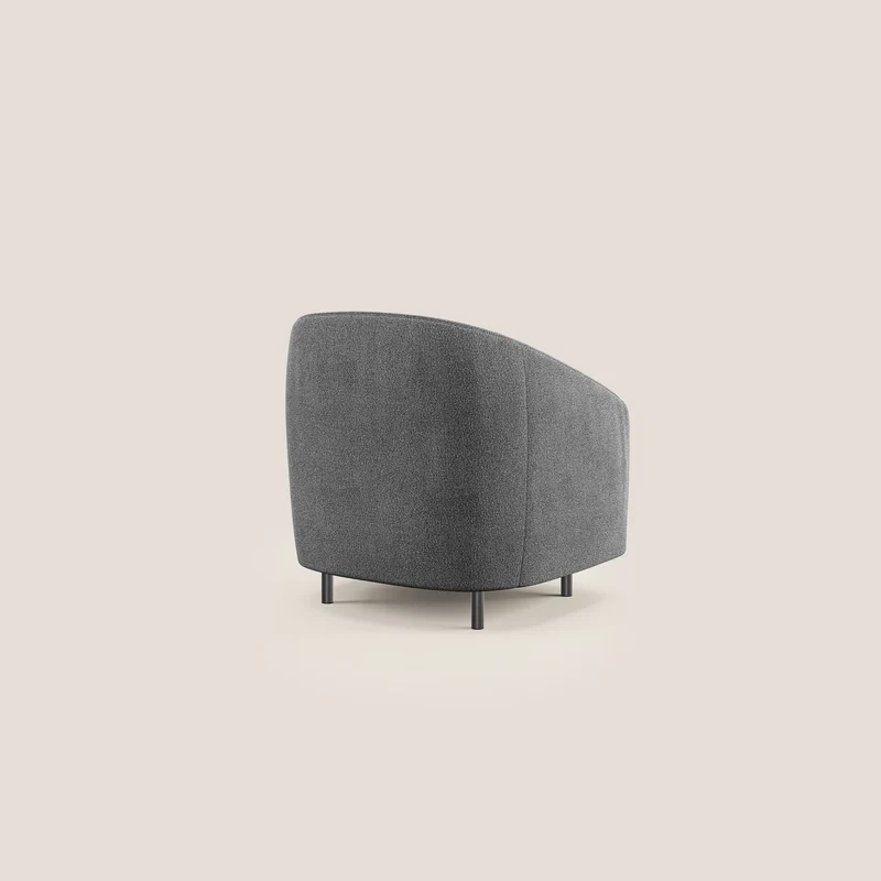 Pandora Fauteuil en tissu bouclé doux et imperméable T07 anthracite