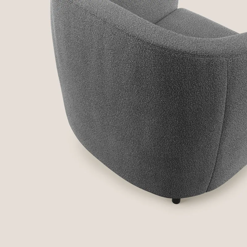 Pandora Fauteuil en tissu bouclé doux et imperméable T07 anthracite