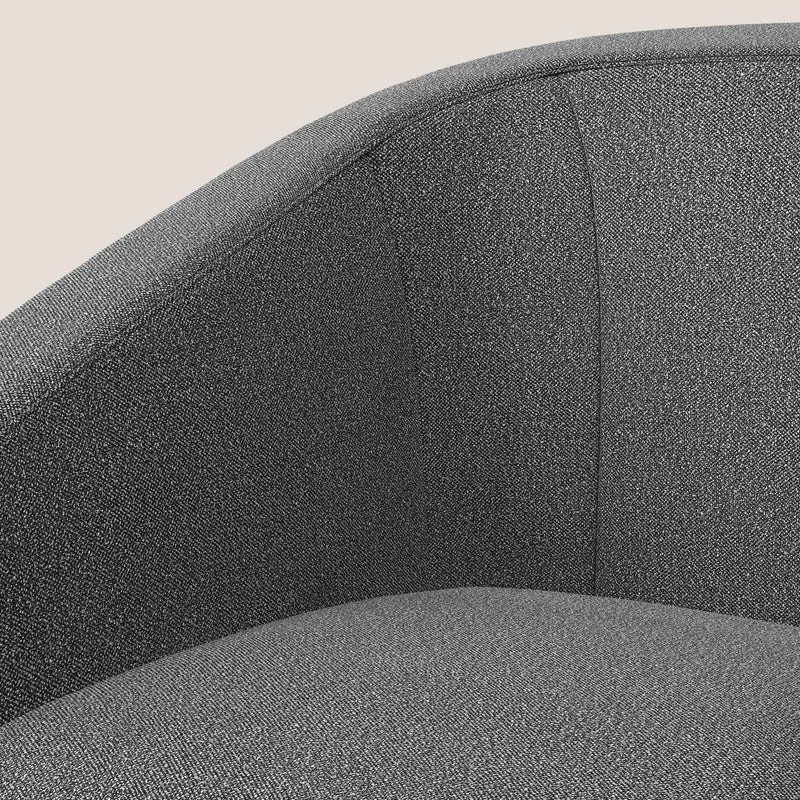 Pandora Fauteuil en tissu bouclé doux et imperméable T07 anthracite