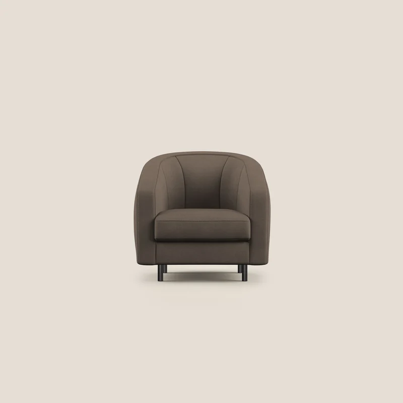Pandora Fauteuil en tissu doux imperméable T02 marron