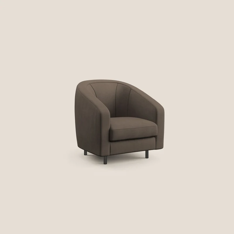 Pandora Fauteuil en tissu doux imperméable T02 marron