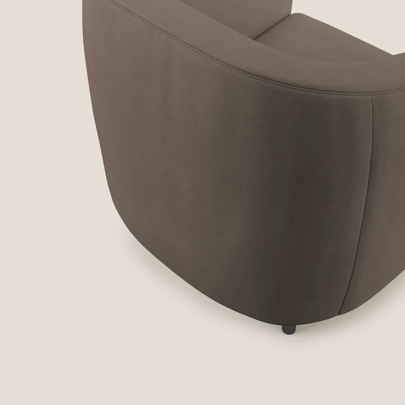 Pandora Fauteuil en tissu doux imperméable T02 marron