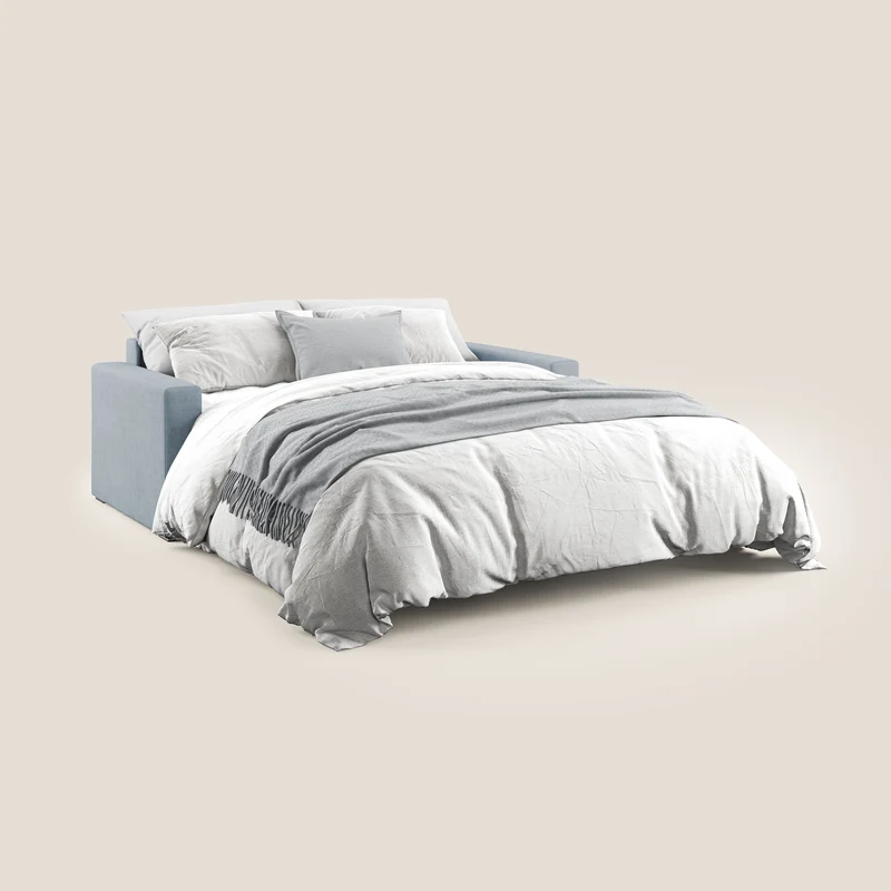 Best canapé-lit double en tissu imperméable T02 bleu clair
