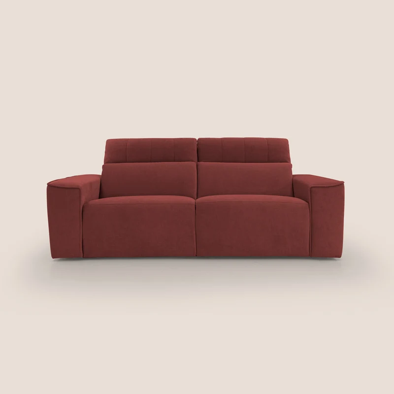 Clark Canapé modulable avec option relax électrique en tissu imperméable et détachable T17 rouge