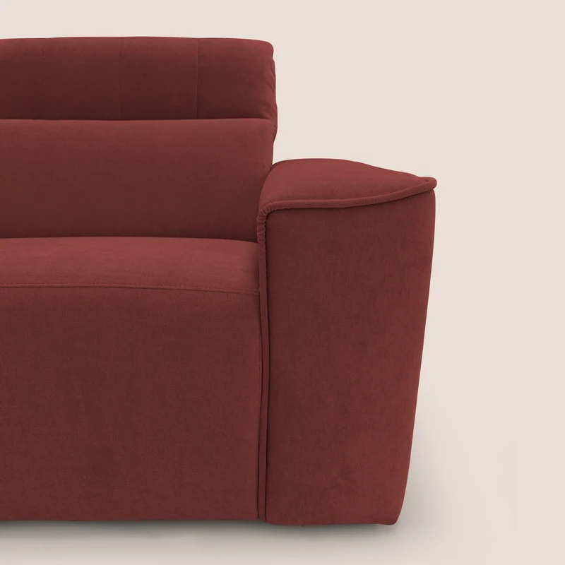 Clark Canapé modulable avec option relax électrique en tissu imperméable et détachable T17 rouge