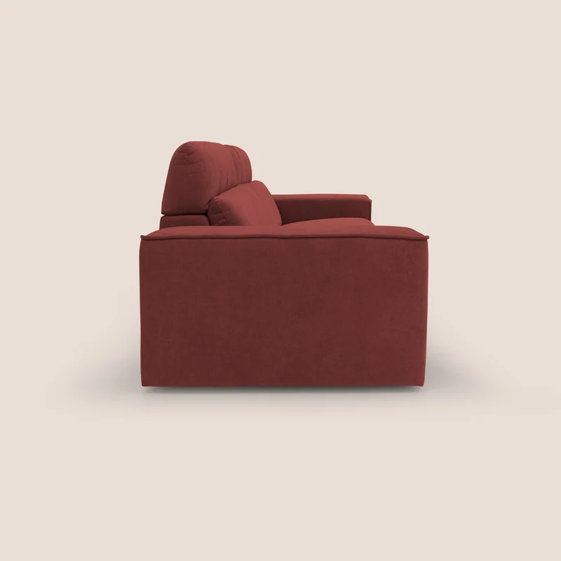 Clark Canapé modulable avec option relax électrique en tissu imperméable et détachable T17 rouge
