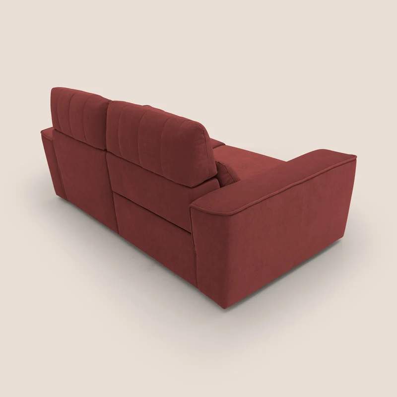 Clark Canapé modulable avec option relax électrique en tissu imperméable et détachable T17 rouge