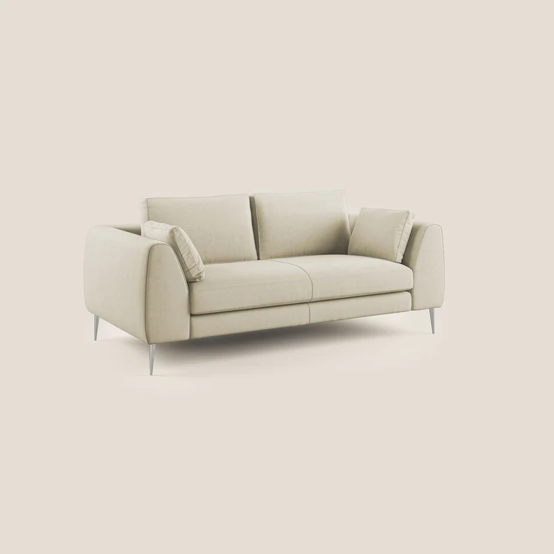 Plano canapé moderne en microfibre technique détachable T11 crème