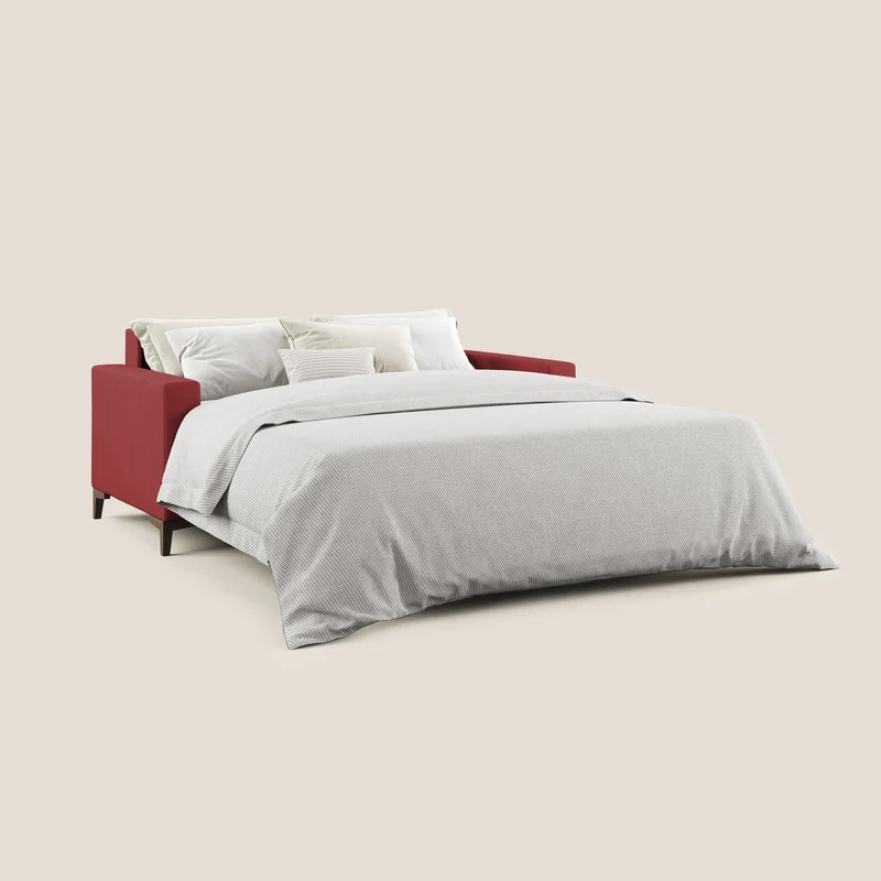 Kafka canapé lit convertible en tissu doux imperméable T02 rouge