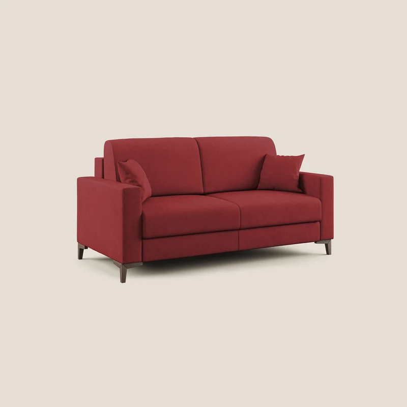 Kafka canapé lit convertible en tissu doux imperméable T02 rouge
