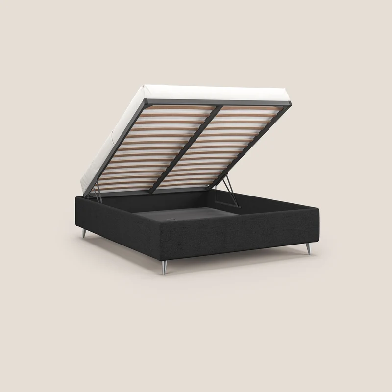 Febe sommier compact avec coffre de grande capacité en tissu imperméable T03 anthracite