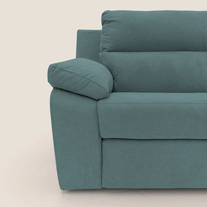 Romeo Canapé avec relax électrique en tissu doux imperméable T02 bleu canard