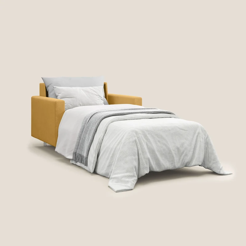 Megan fauteuil convertible en microfibre détachable T11 jaune