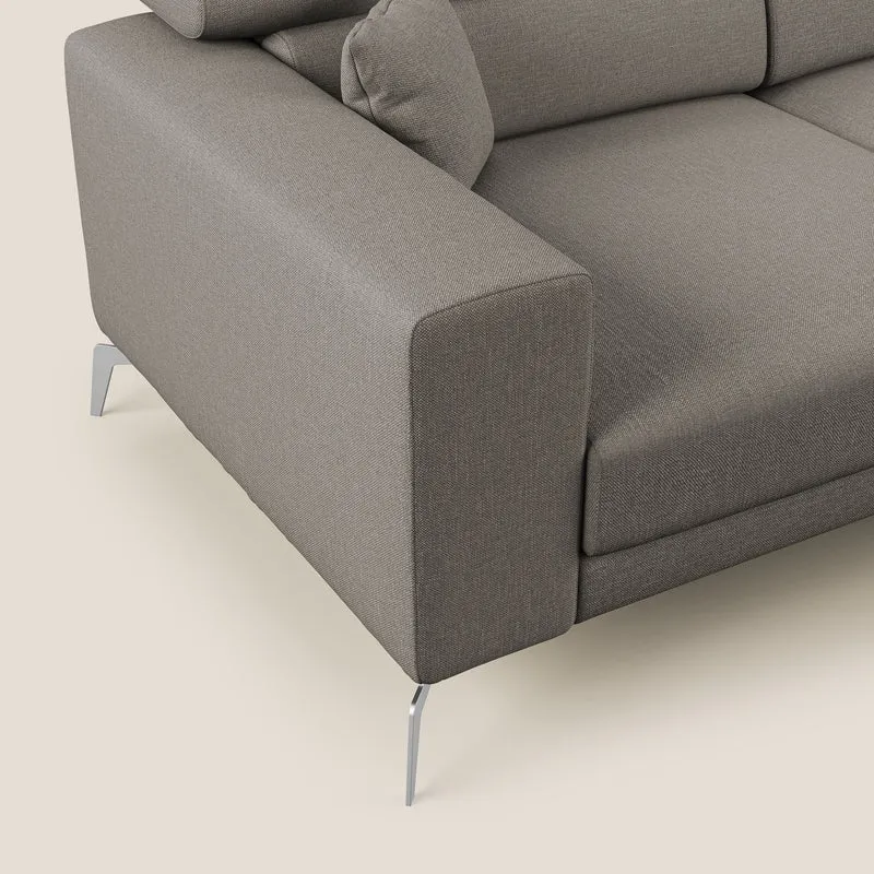 Blade Canapé d'angle avec têtières inclinables en tissu imperméable T13 Taupe tortora
