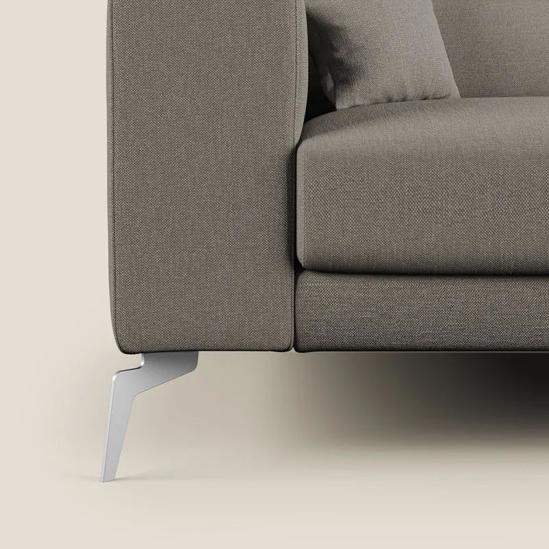 Blade Canapé d'angle avec têtières inclinables en tissu imperméable T13 Taupe tortora