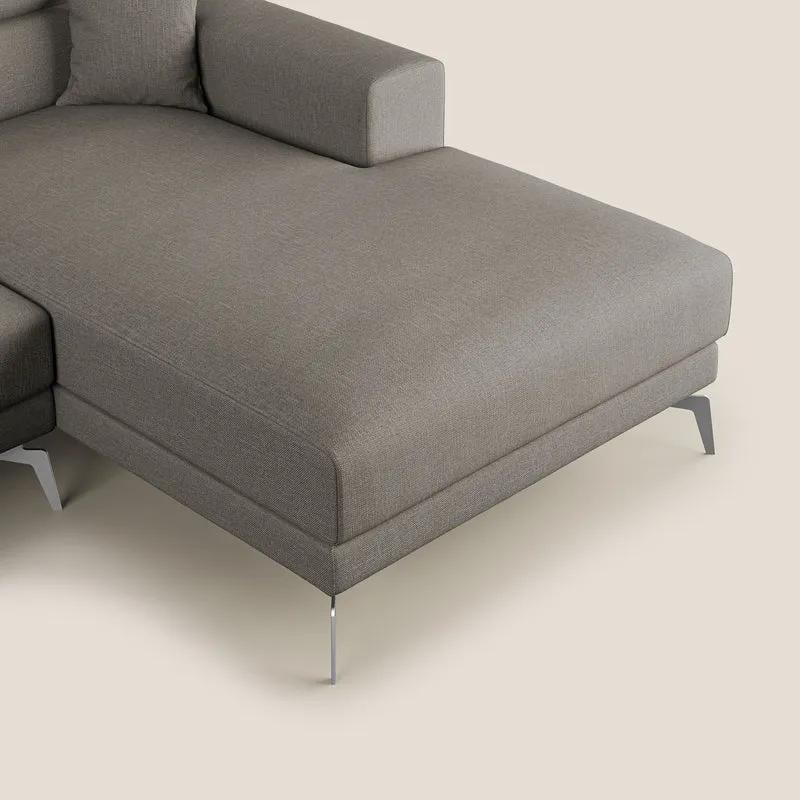 Blade Canapé d'angle avec têtières inclinables en tissu imperméable T13 Taupe tortora