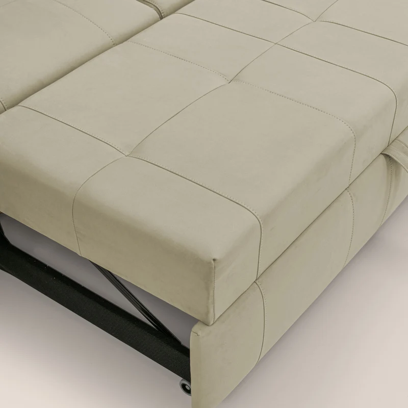 Kronos Canapé avec pouf extractible et têtières inclinalbes en microfibre douce imperméable T11 beige