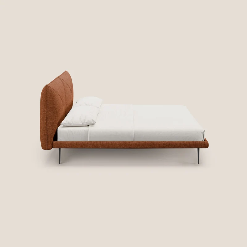 Jolie lit à double panneau et pieds hauts en métal en tissu détachable T18 rouille