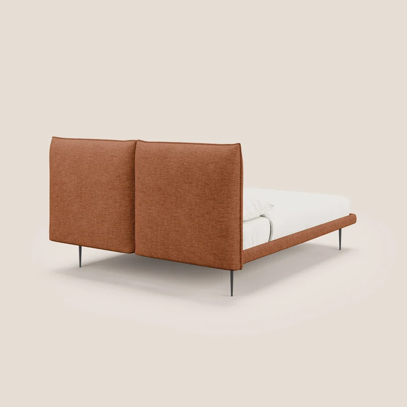 Jolie lit à double panneau et pieds hauts en métal en tissu détachable T18 rouille