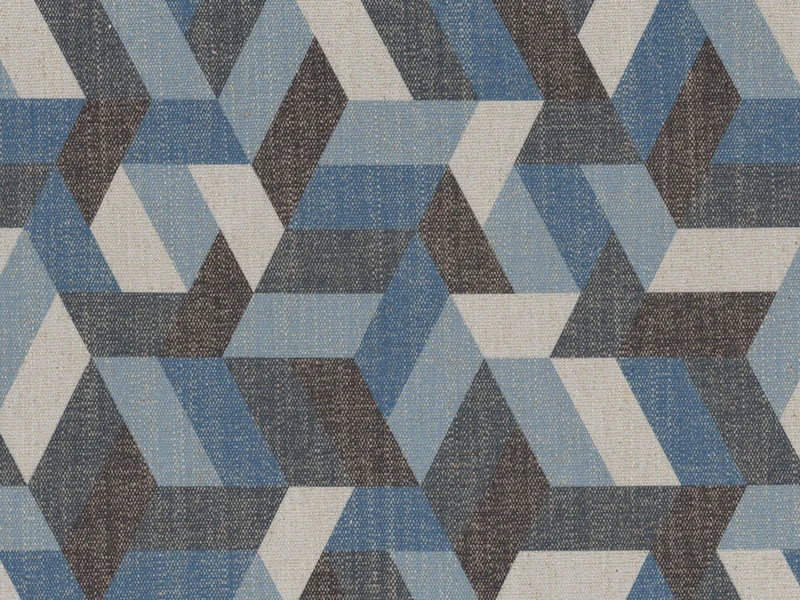Unreal coussins à fantaisie géométriques en tissu hydrofuge bleu