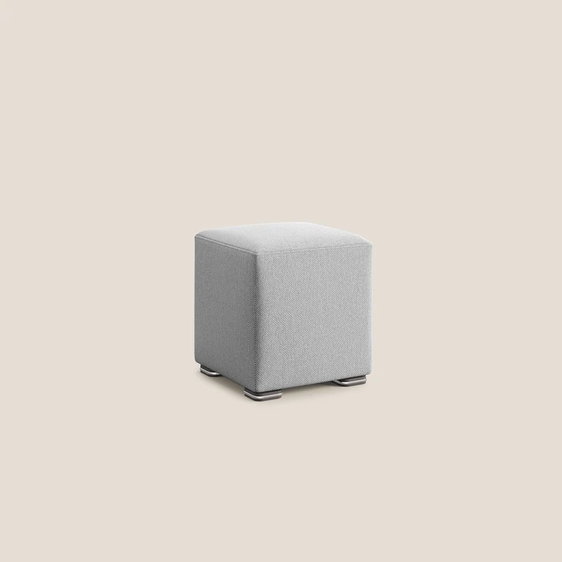 Cube pouf en tissu doux détachable T05 gris