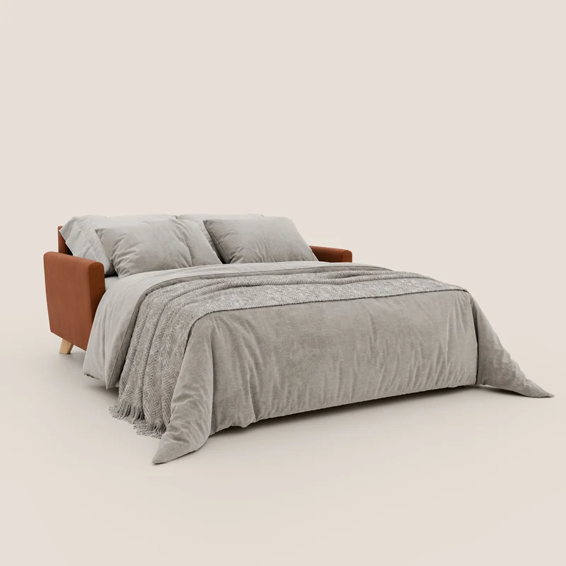 Francy canapé convertible avec têtières réglables en tissu détachable T17 orange