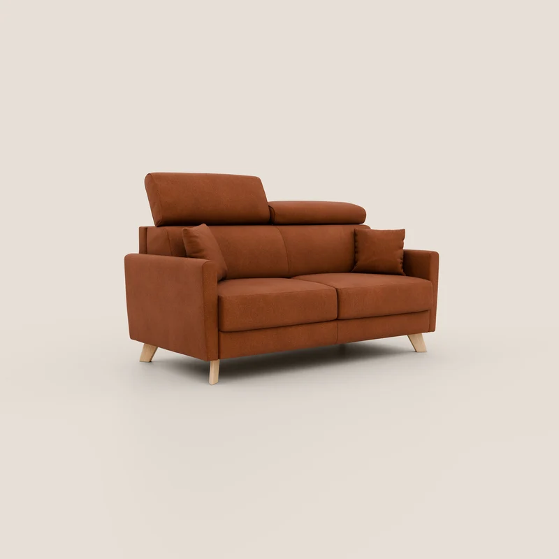 Francy canapé convertible avec têtières réglables en tissu détachable T17 orange