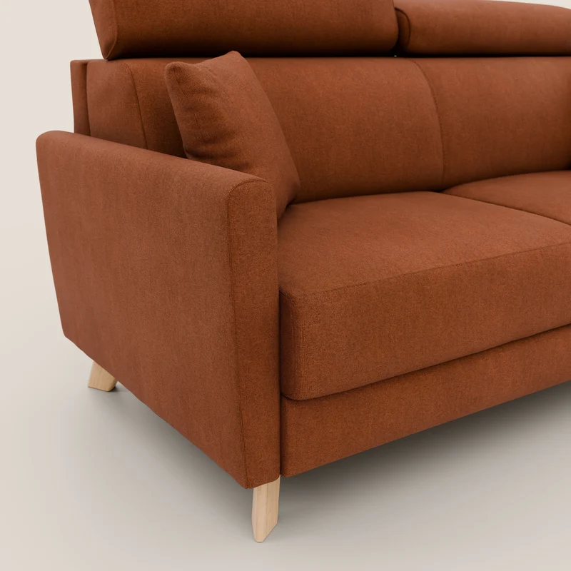 Francy canapé convertible avec têtières réglables en tissu détachable T17 orange
