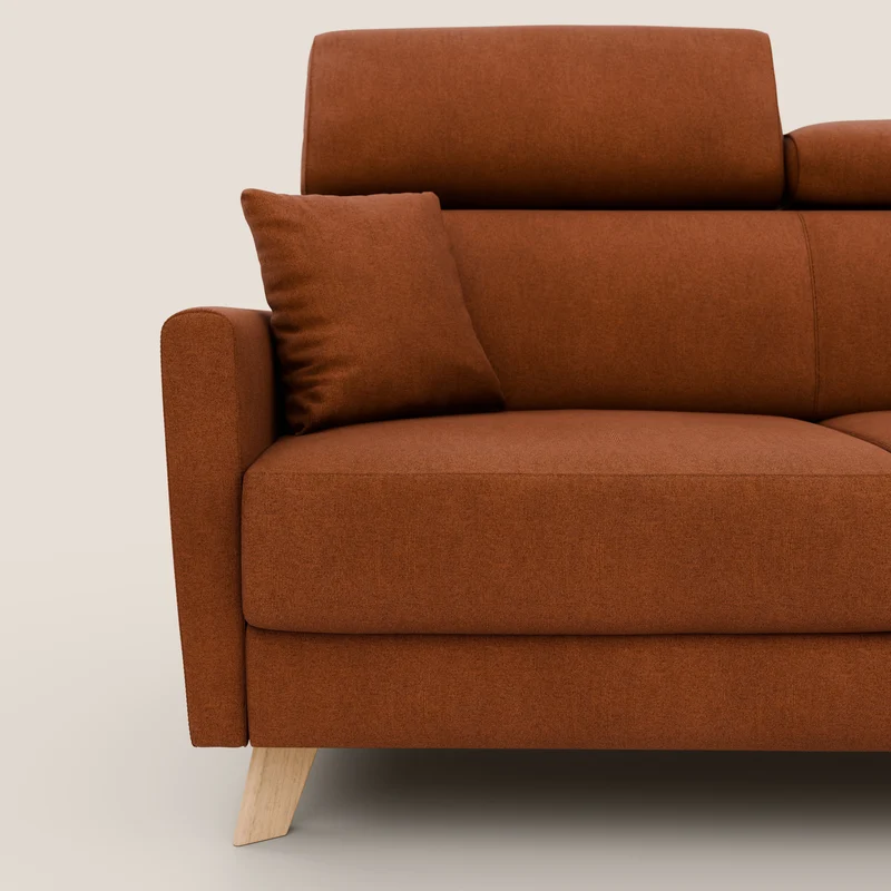 Francy canapé convertible avec têtières réglables en tissu détachable T17 orange