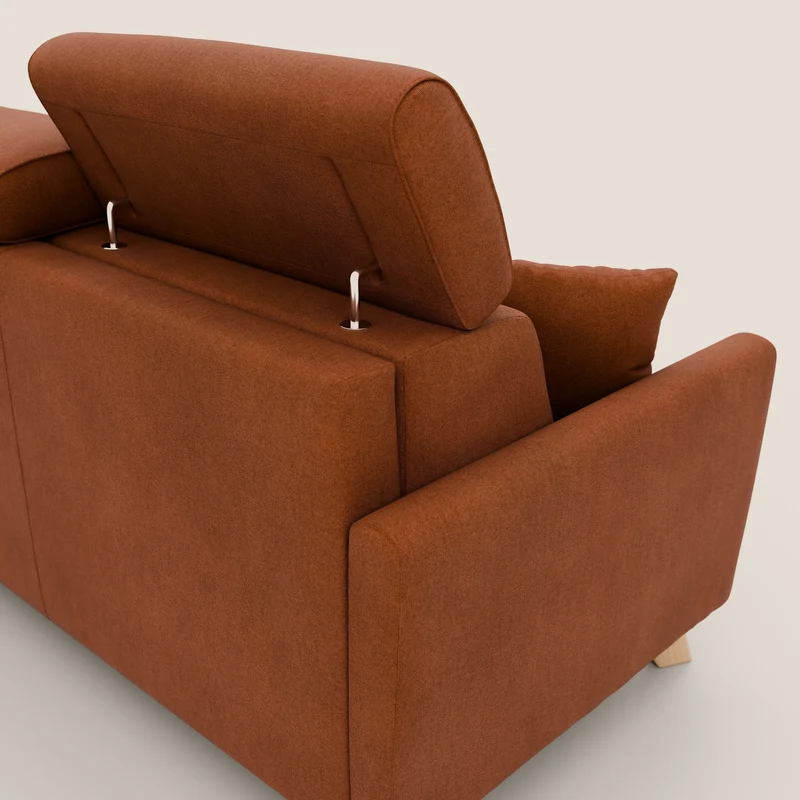 Francy canapé convertible avec têtières réglables en tissu détachable T17 orange