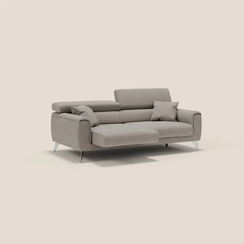Caravaggio Canapé avec assises extensibles et têtières réglables en tissu imperméable T02 beige