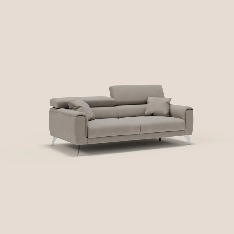 Caravaggio Canapé avec assises extensibles et têtières réglables en tissu imperméable T02 beige