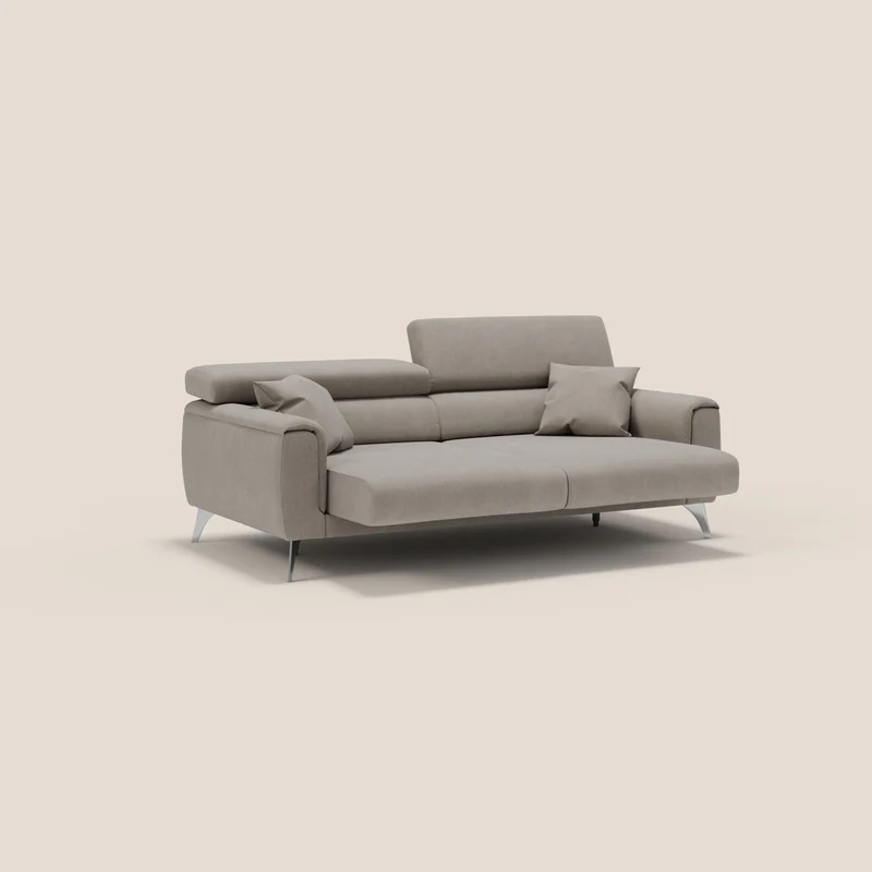 Caravaggio Canapé avec assises extensibles et têtières réglables en tissu imperméable T02 beige