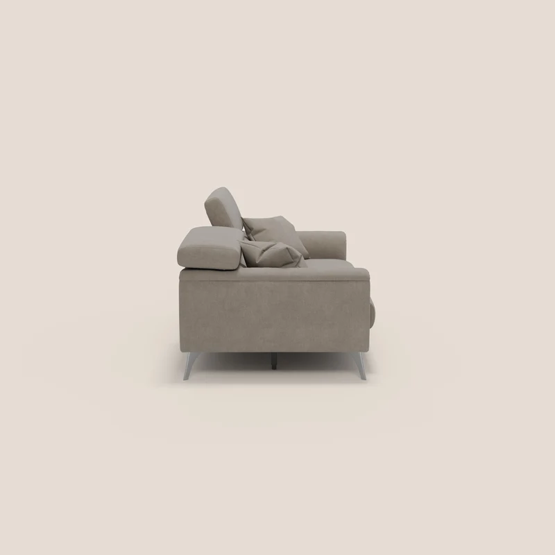 Caravaggio Canapé avec assises extensibles et têtières réglables en tissu imperméable T02 beige