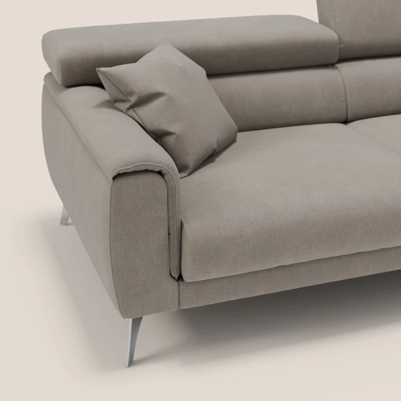 Caravaggio Canapé avec assises extensibles et têtières réglables en tissu imperméable T02 beige