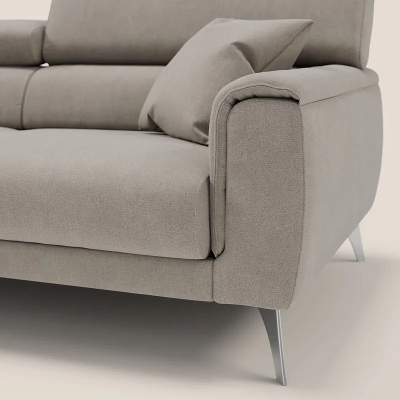 Caravaggio Canapé avec assises extensibles et têtières réglables en tissu imperméable T02 beige